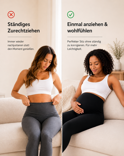 LumenaFlex™ – Endlich eine Schwangerschafts-Leggings, die nicht drückt, nicht rutscht und deinen Bauch sanft entlastet.